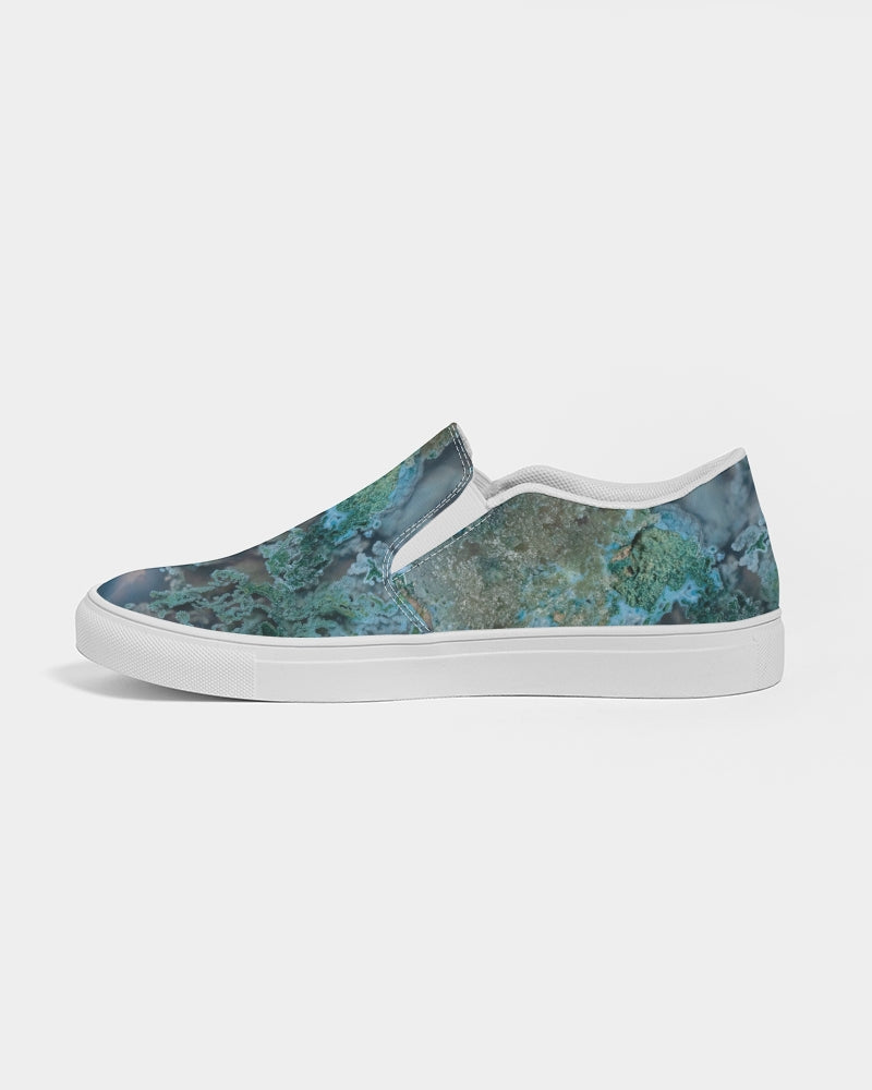 Green Moss Agate Women's Slip-On Canvas Shoe