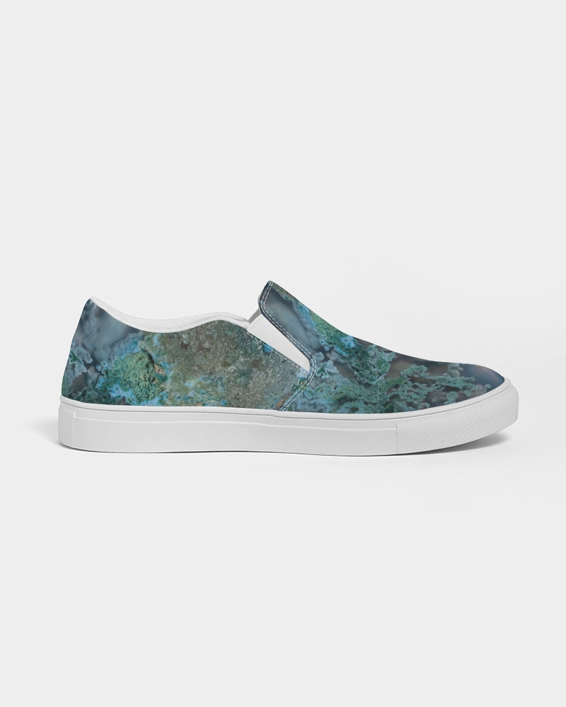 Green Moss Agate Women's Slip-On Canvas Shoe
