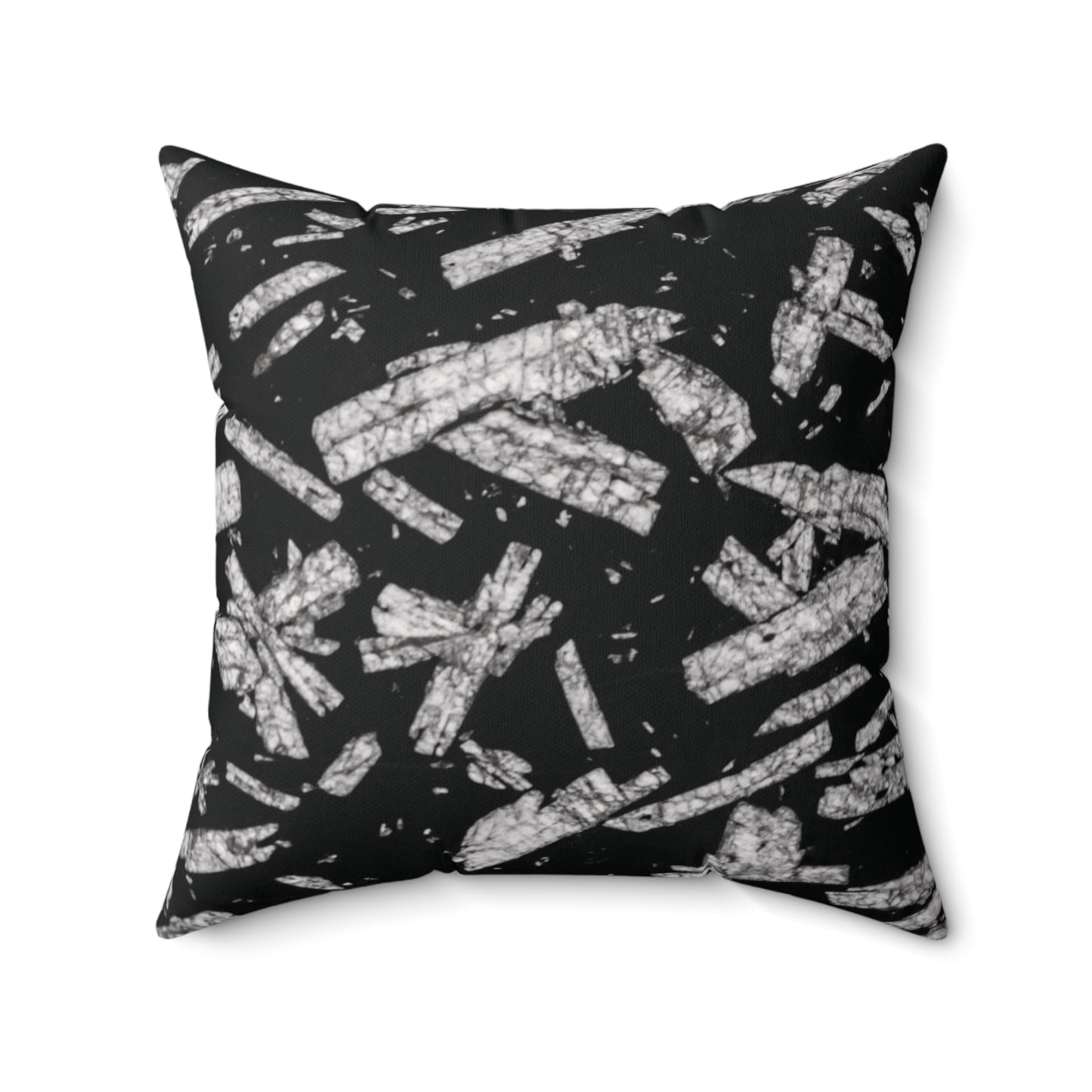 Chinese Writing Stone Life Energy Faux Suede Square Pillow