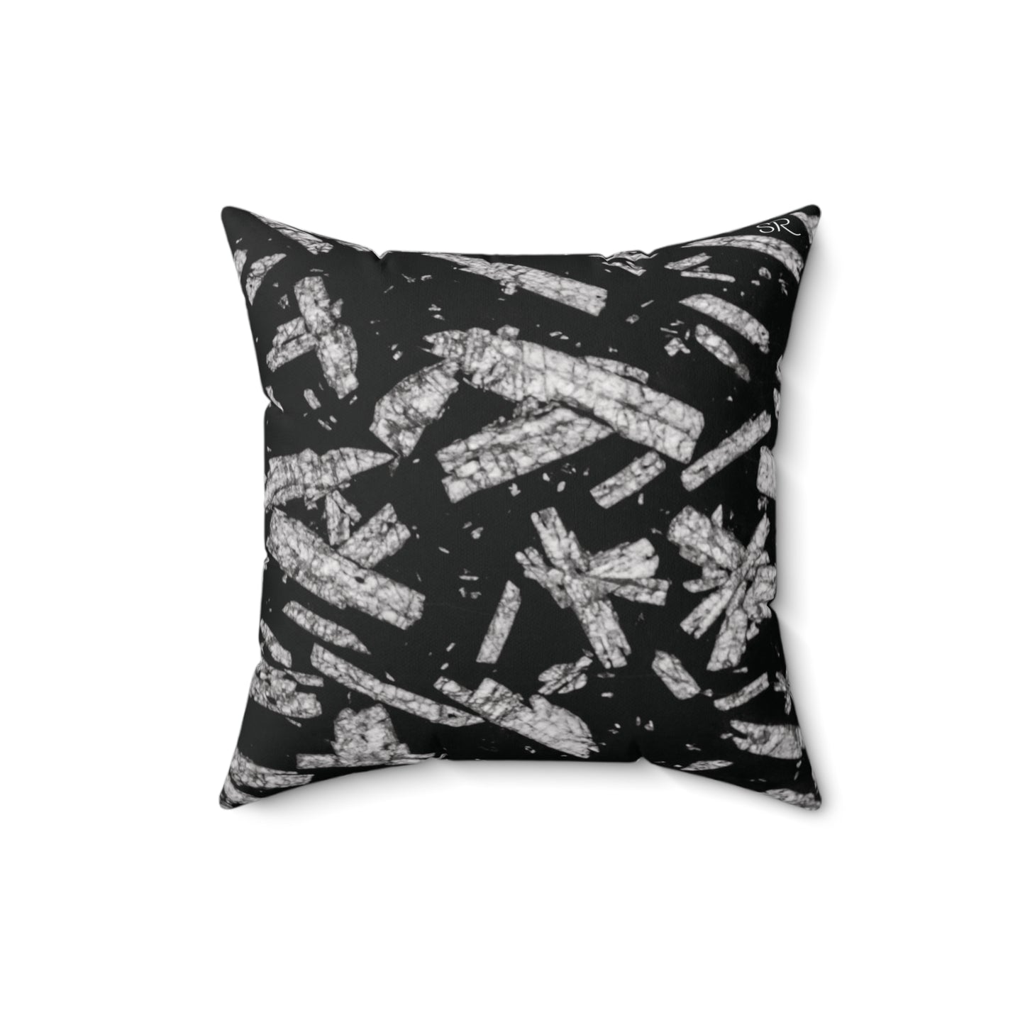 Chinese Writing Stone Life Energy Faux Suede Square Pillow