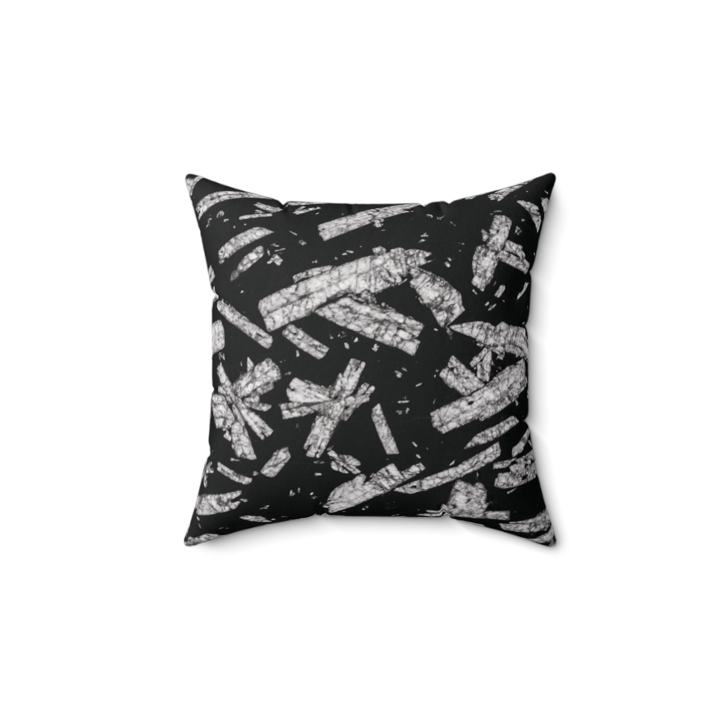 Chinese Writing Stone Life Energy Faux Suede Square Pillow