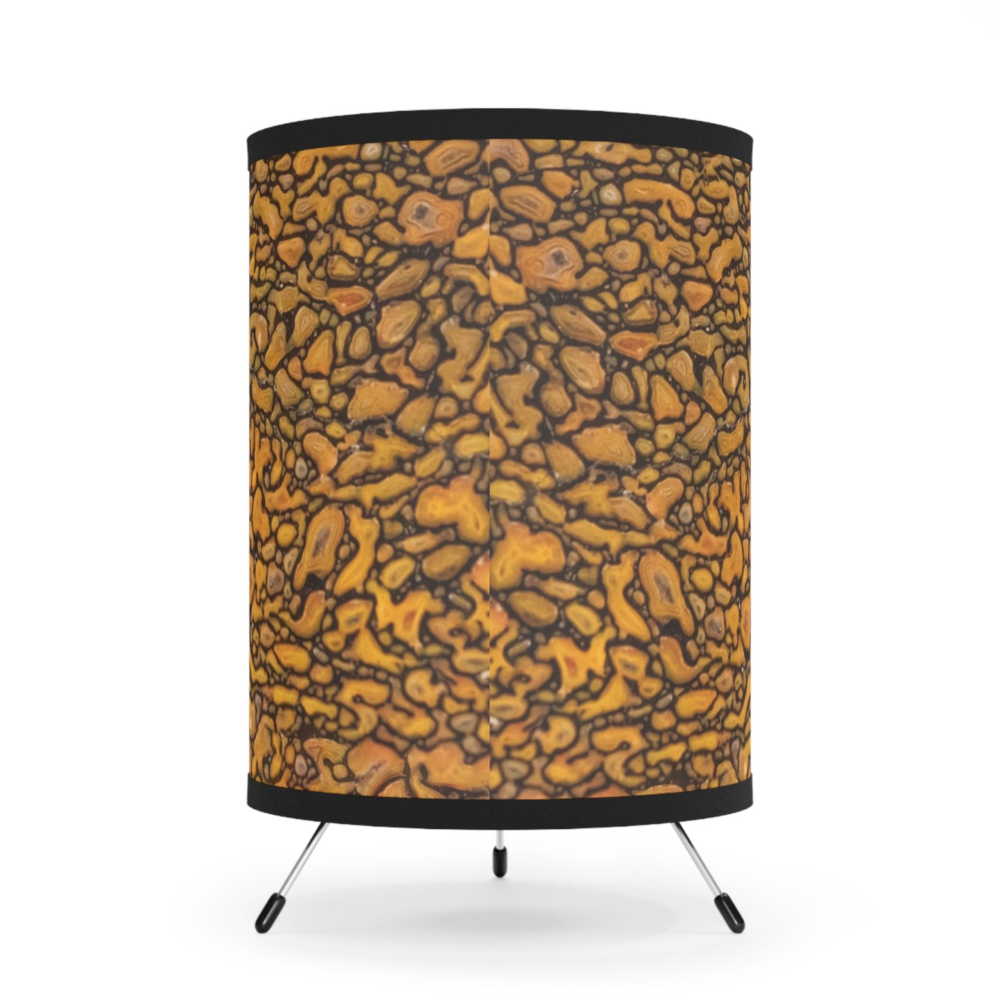 Agatized Fantasy Yellow Gembone Tripod Lamp