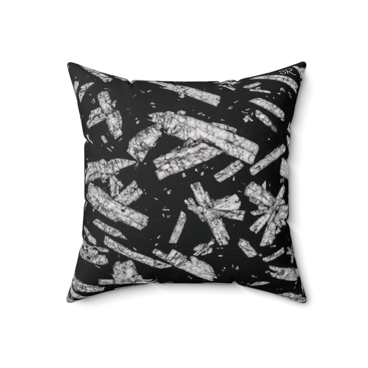 Chinese Writing Stone Life Energy Faux Suede Square Pillow