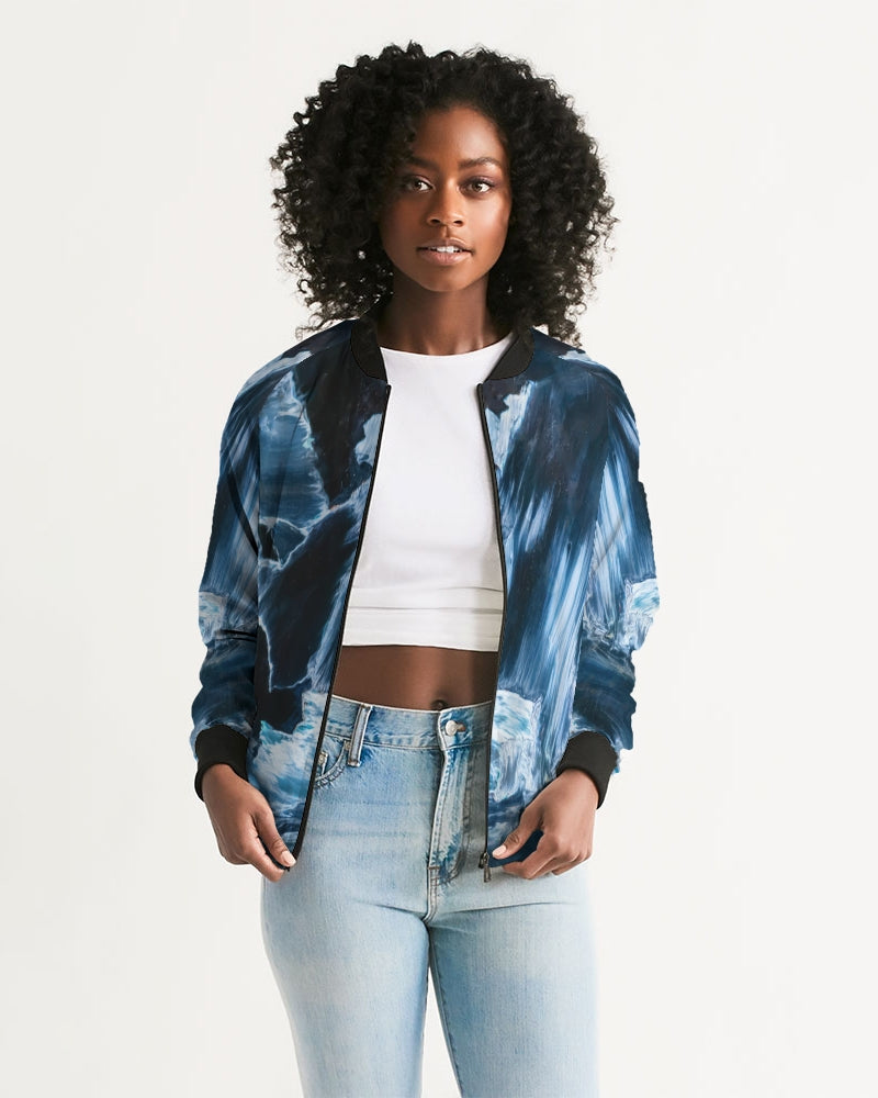 Blue Pietersite Clarity & Insight Women's Bomber Jacket