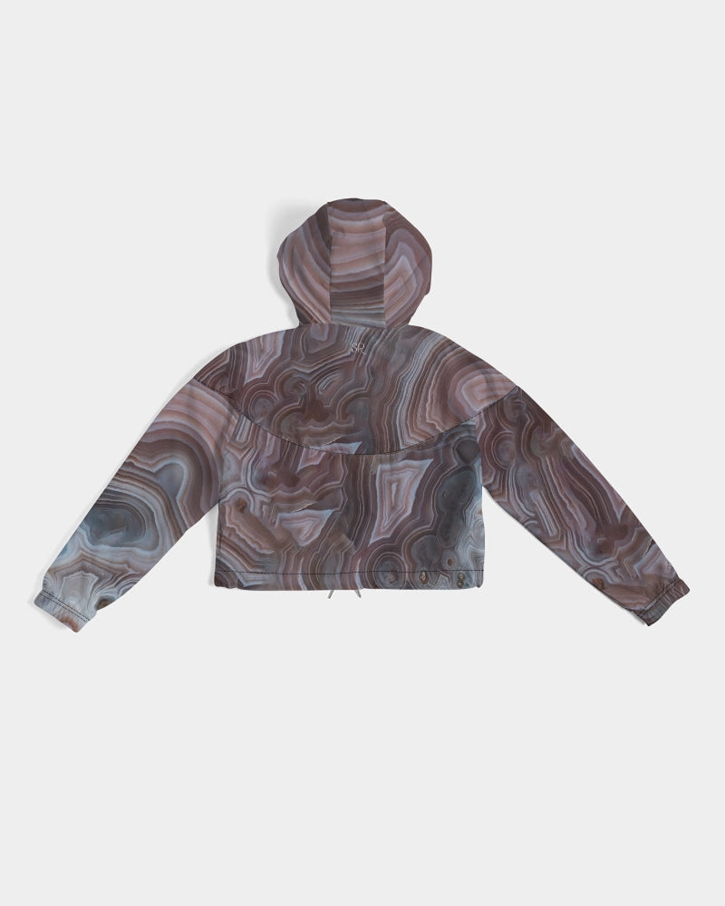 Botswana Agate Inspiration Women's Cropped Windbreaker
