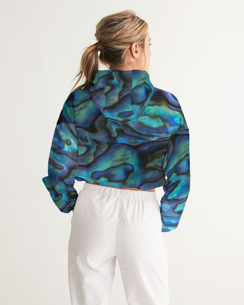 Paua Shell Treasure Women's Cropped Windbreaker