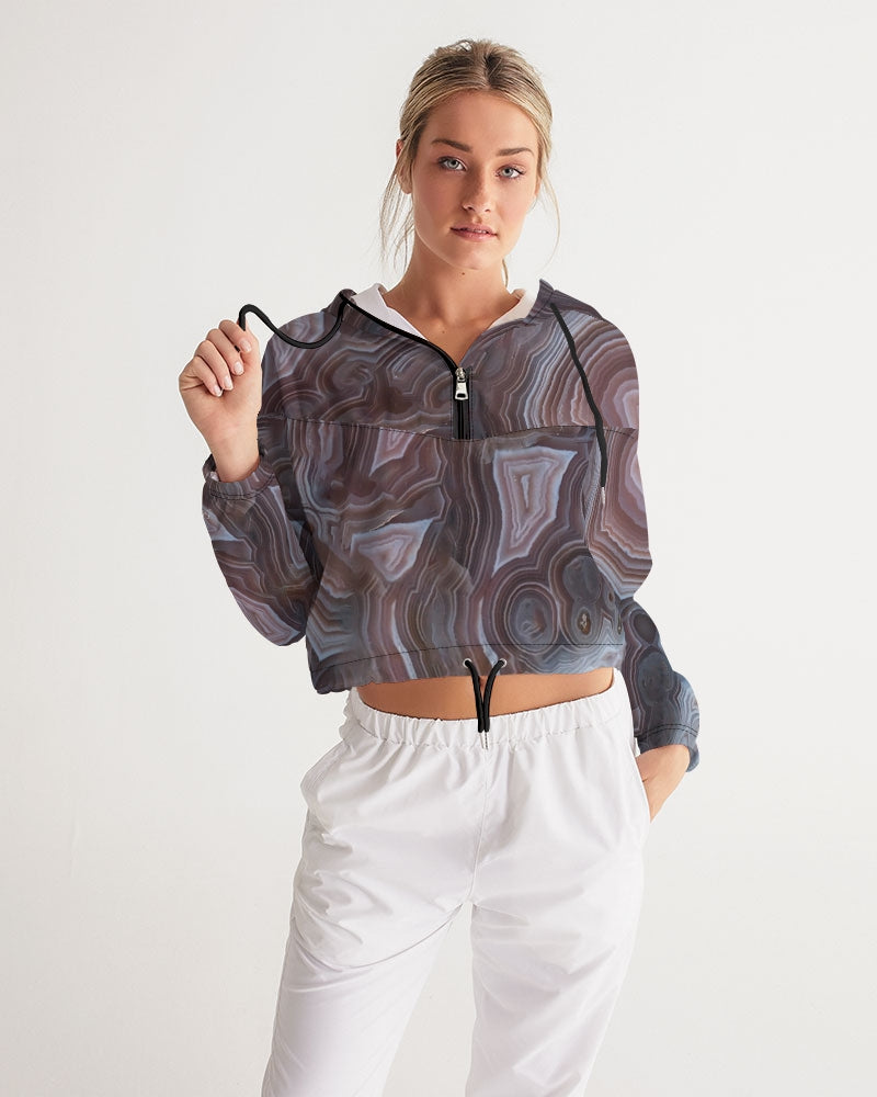 Botswana Agate Inspiration Women's Cropped Windbreaker