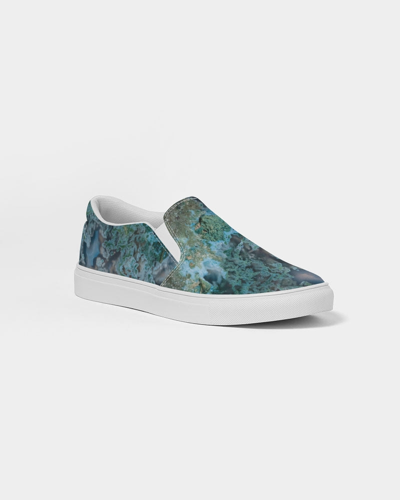Green Moss Agate Women's Slip-On Canvas Shoe