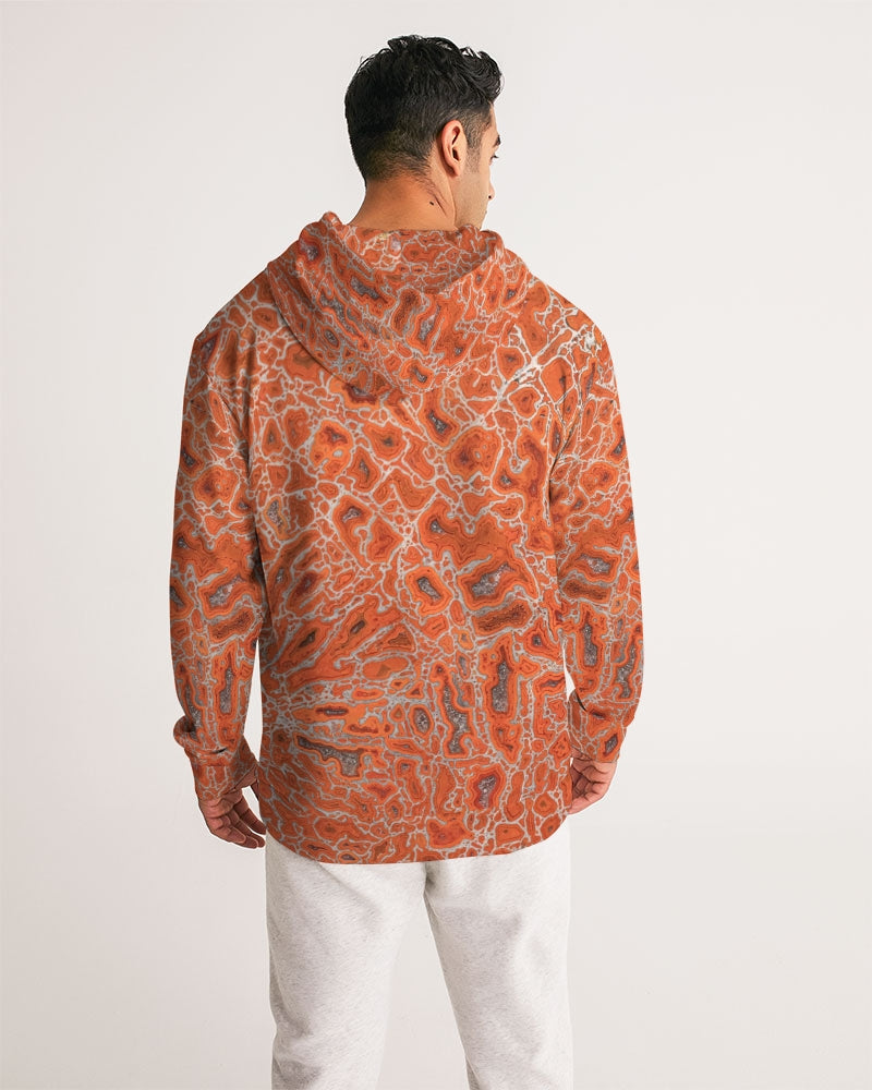 Agatized Ruby Red Gembone Men's Hoodie
