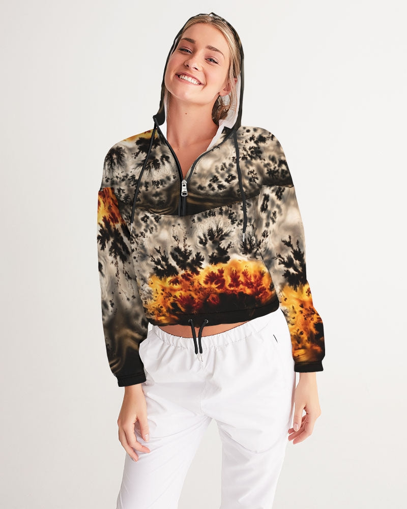 Brazilian Plume Agate Cropped Windbreaker