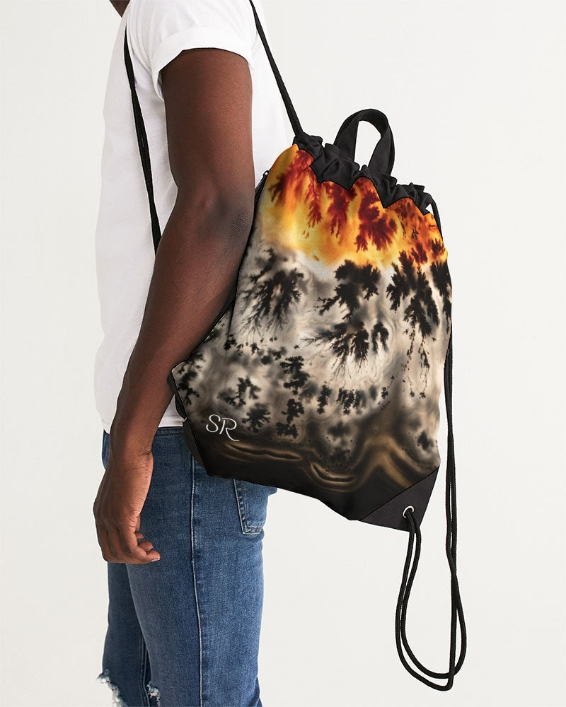 Brazilian Plume Agate Canvas Drawstring Bag