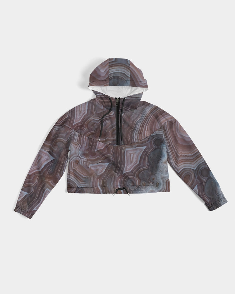Botswana Agate Inspiration Women's Cropped Windbreaker