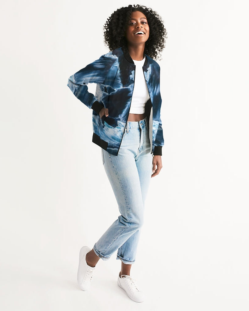 Blue Pietersite Clarity & Insight Women's Bomber Jacket