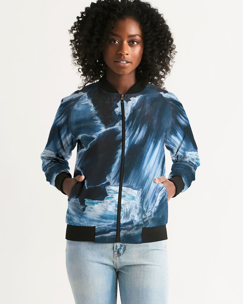 Blue Pietersite Clarity & Insight Women's Bomber Jacket
