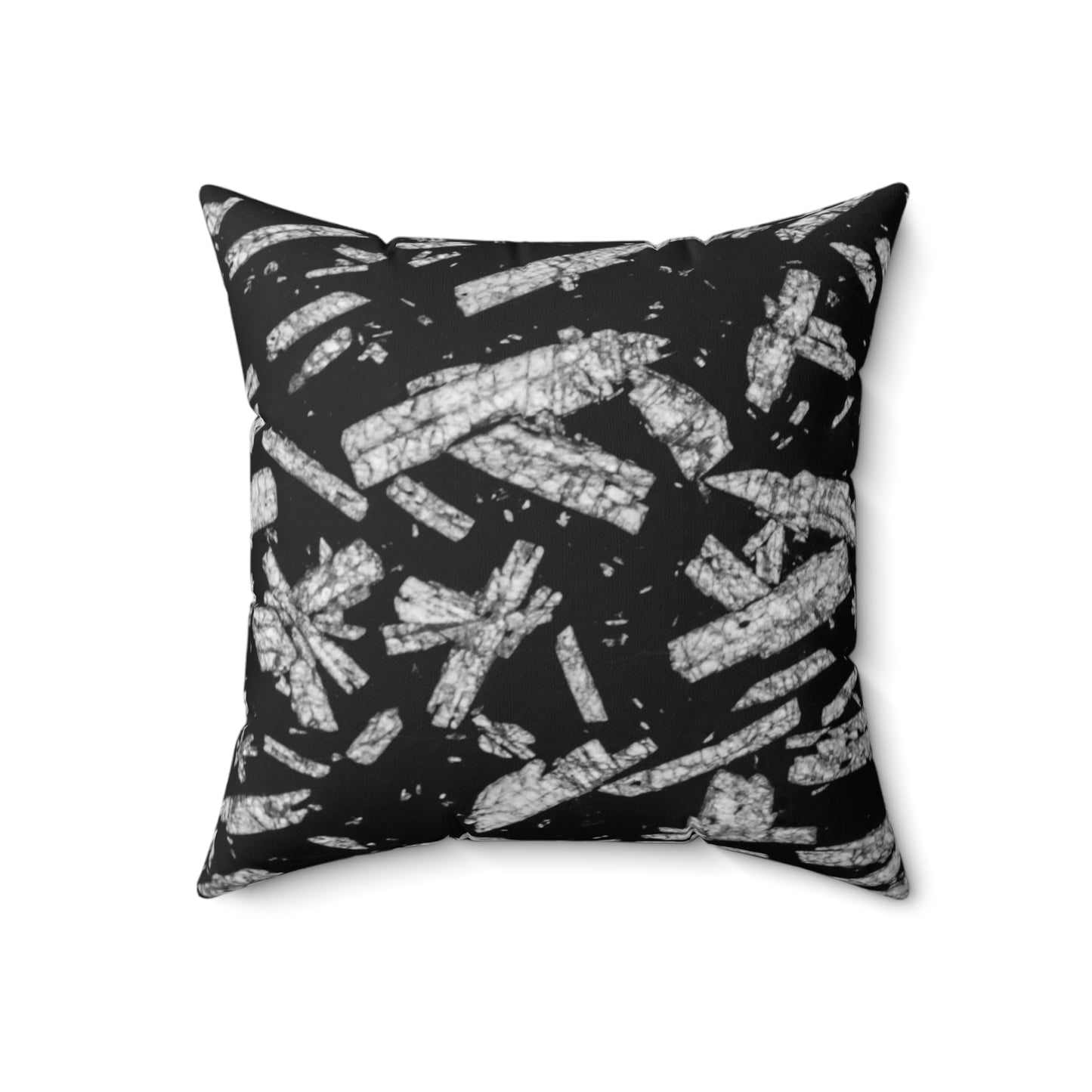 Chinese Writing Stone Life Energy Faux Suede Square Pillow