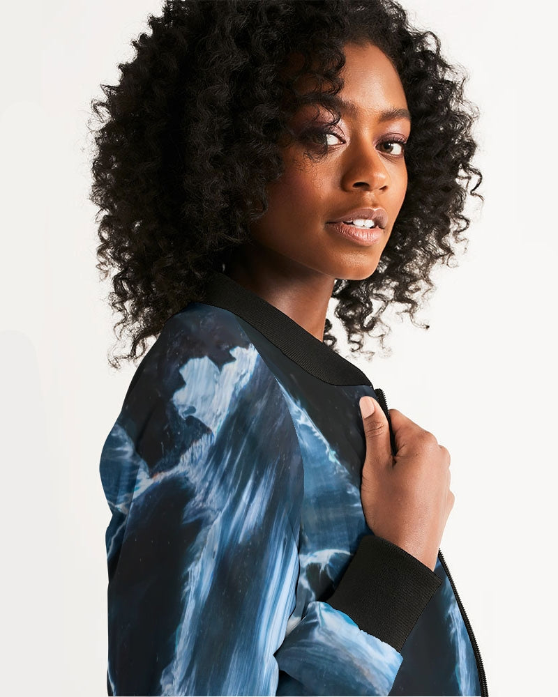 Blue Pietersite Clarity & Insight Women's Bomber Jacket