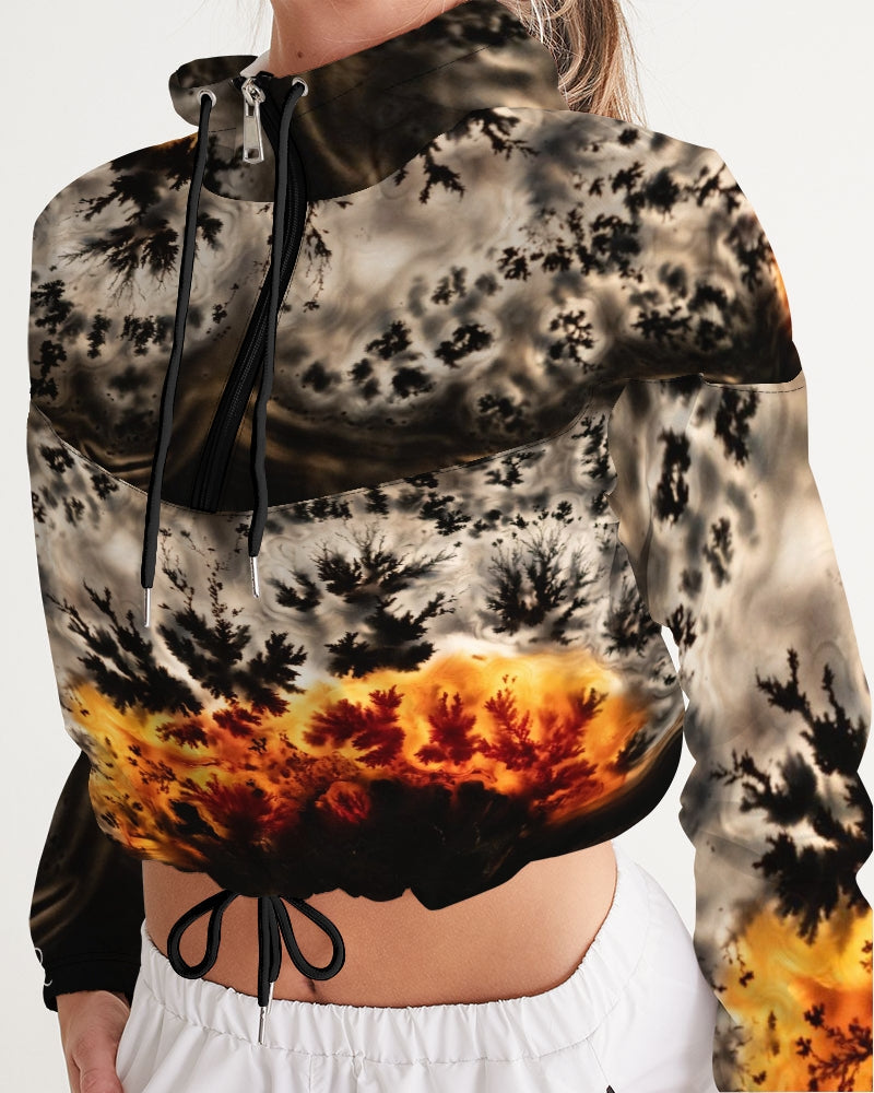 Brazilian Plume Agate Cropped Windbreaker