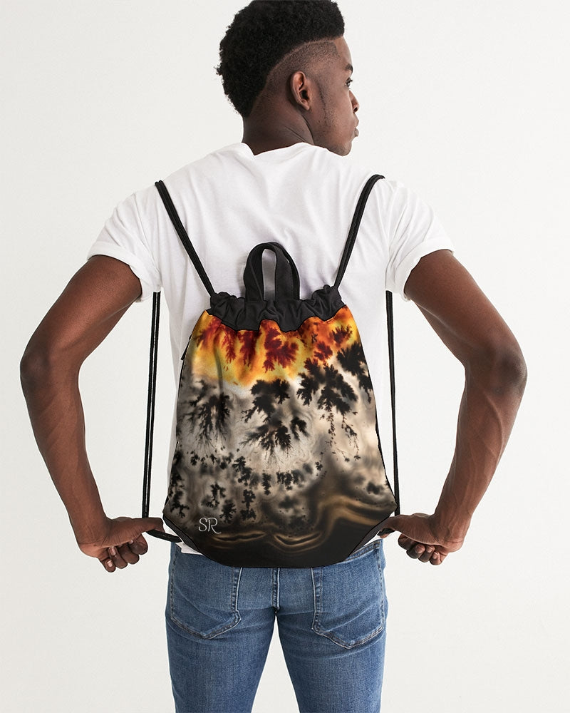 Brazilian Plume Agate Canvas Drawstring Bag