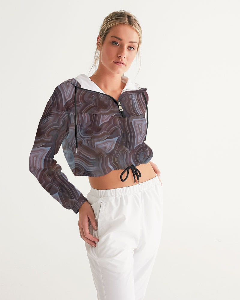 Botswana Agate Inspiration Women's Cropped Windbreaker
