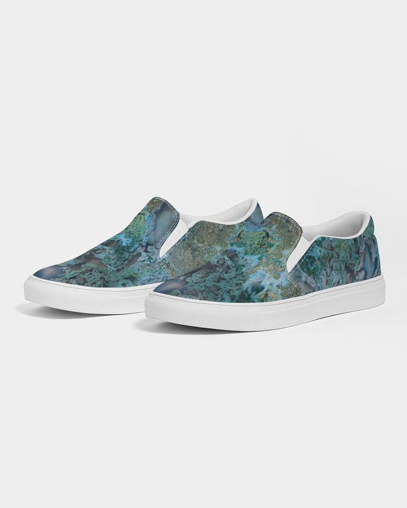 Green Moss Agate Women's Slip-On Canvas Shoe