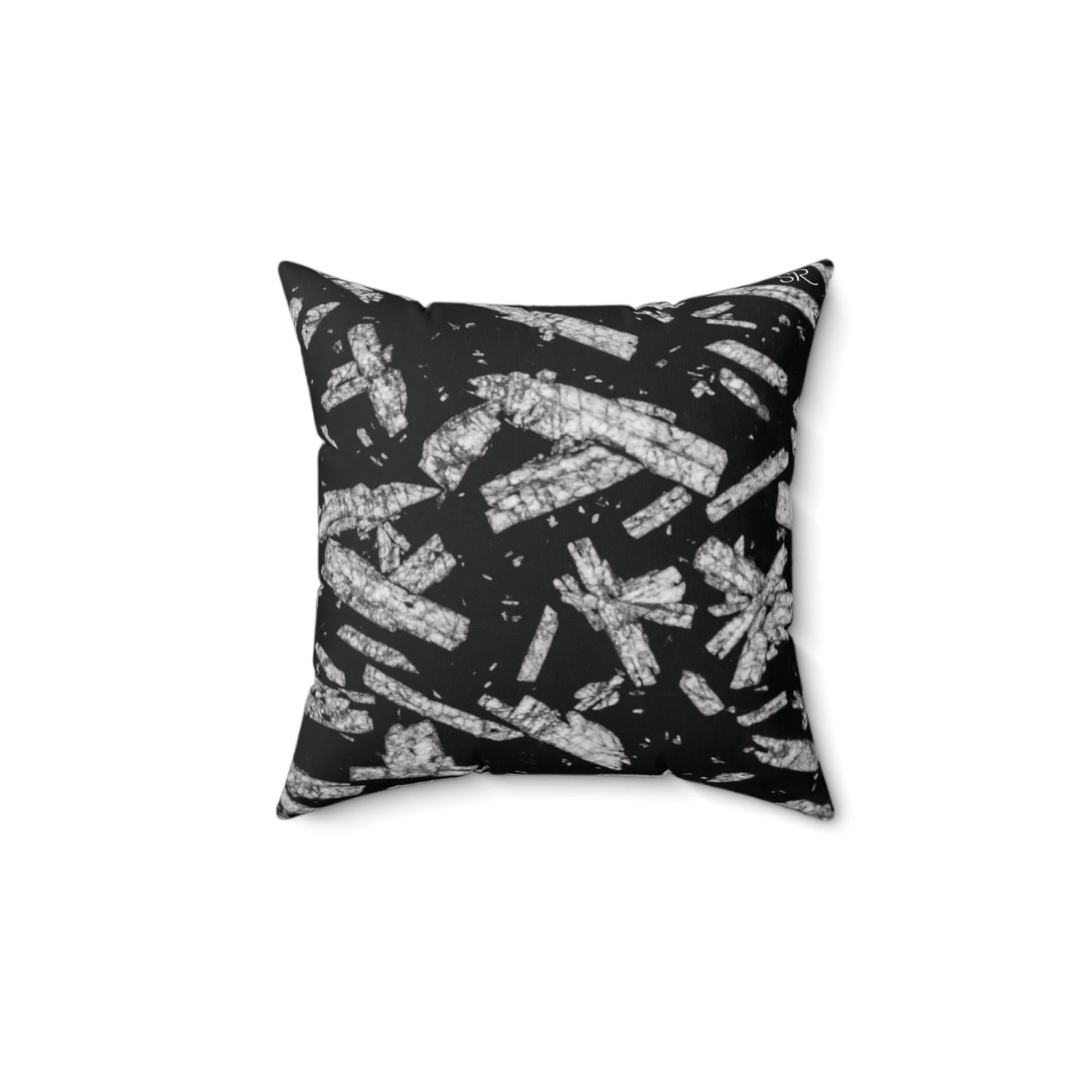 Chinese Writing Stone Life Energy Faux Suede Square Pillow