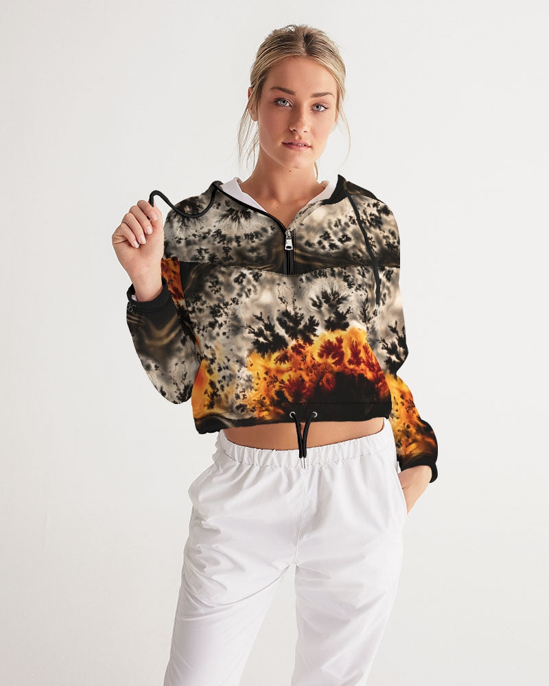 Brazilian Plume Agate Cropped Windbreaker