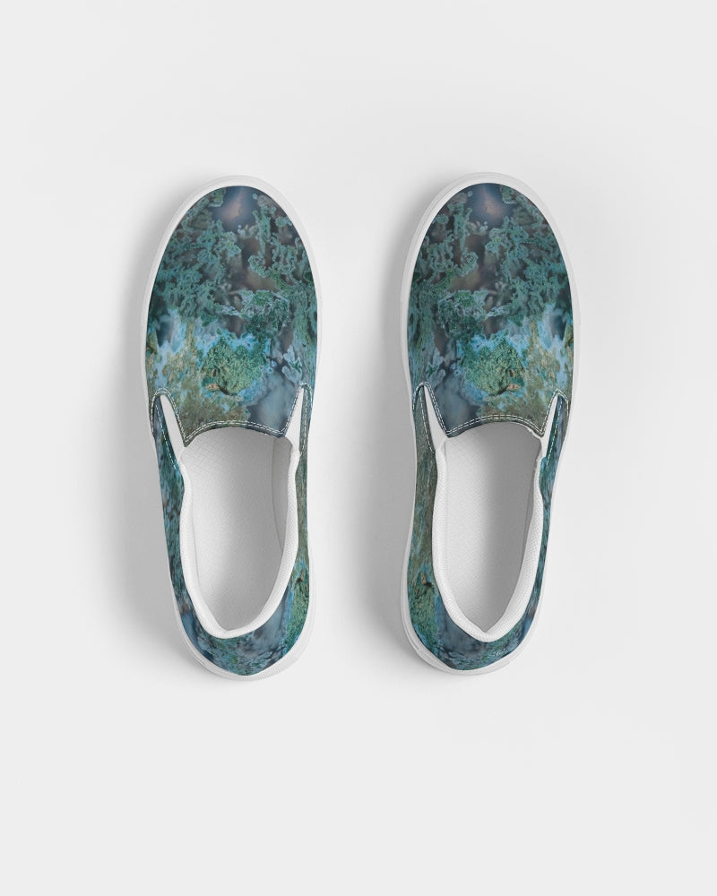 Green Moss Agate Women's Slip-On Canvas Shoe