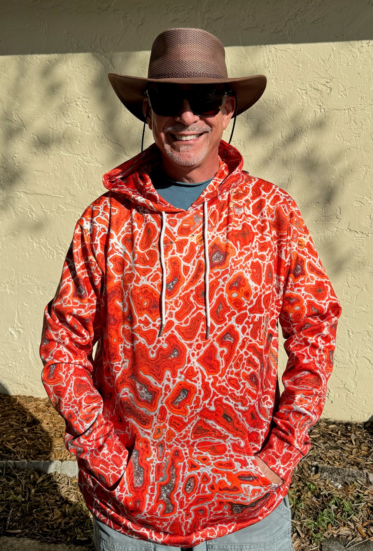 Agatized Ruby Red Gembone Men's Hoodie
