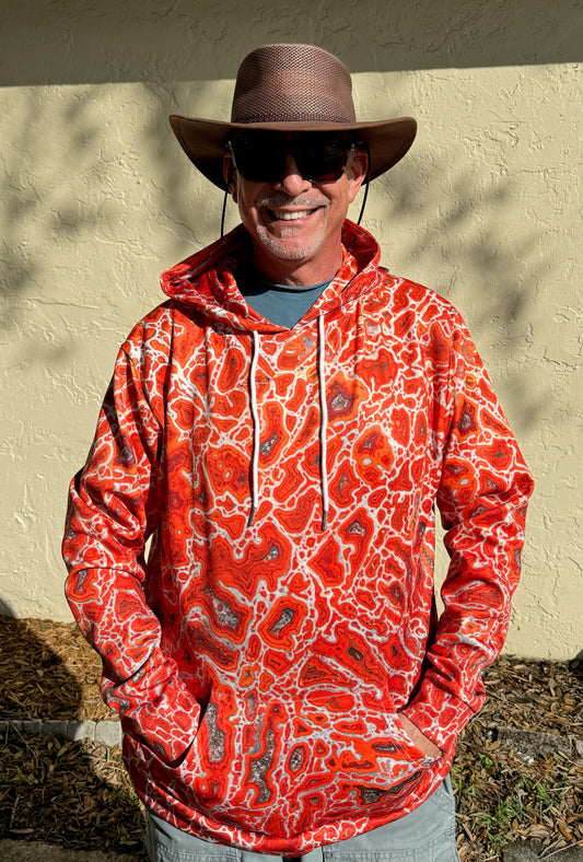 Agatized Ruby Red Gembone Men's Hoodie