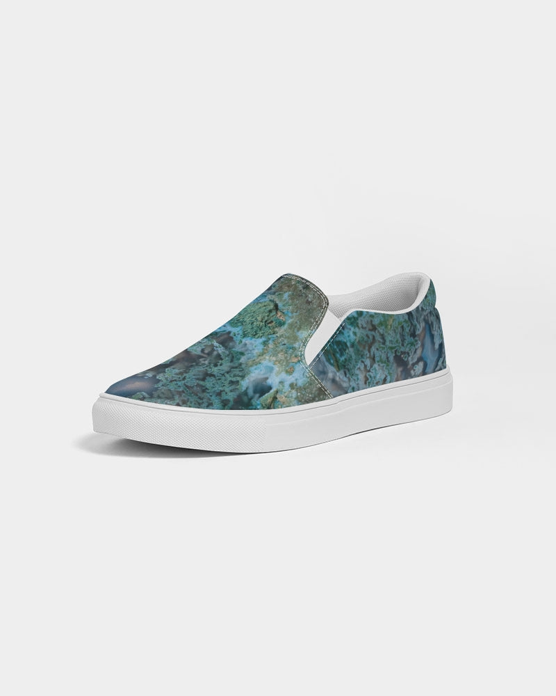 Green Moss Agate Women's Slip-On Canvas Shoe