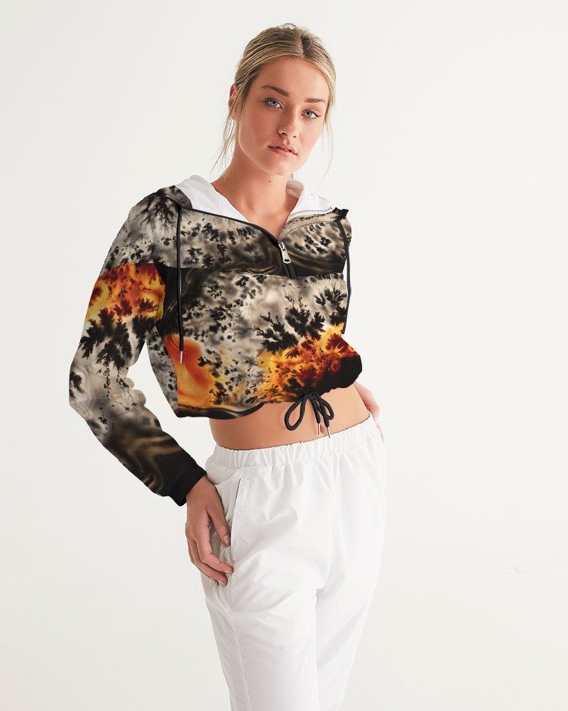 Brazilian Plume Agate Cropped Windbreaker