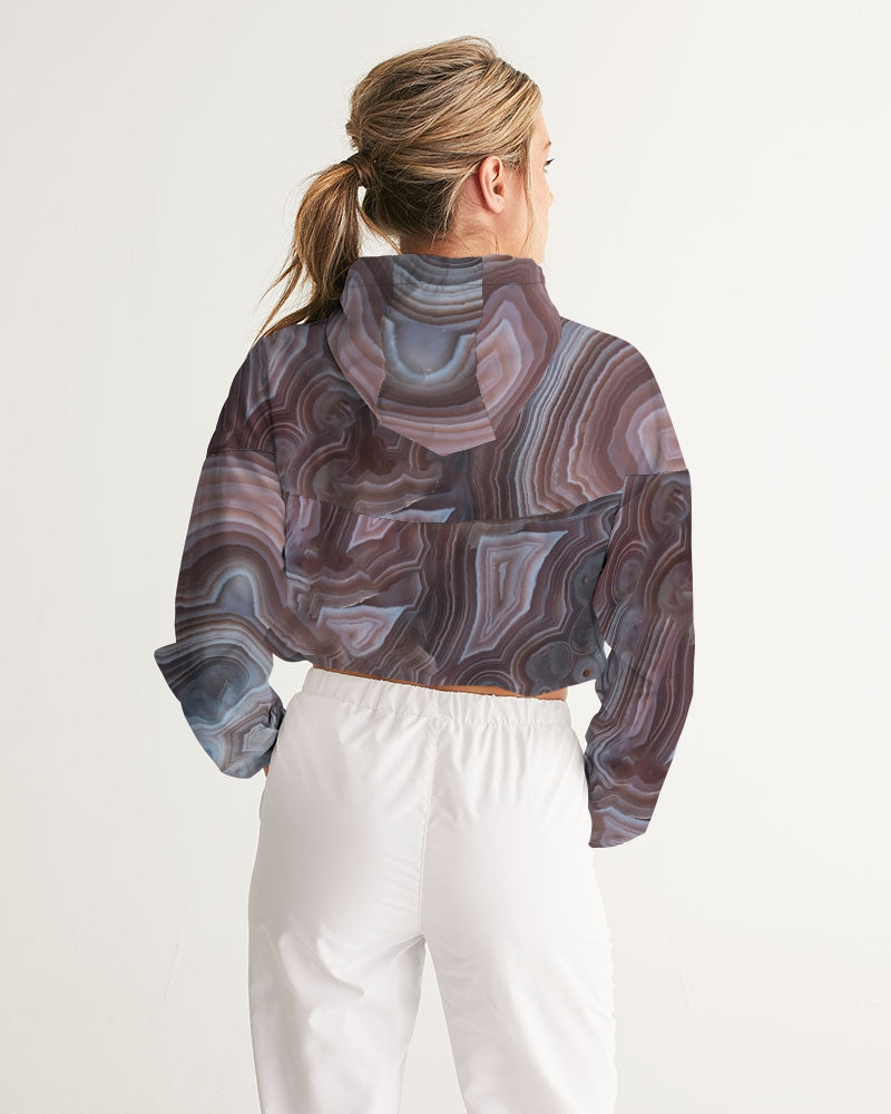 Botswana Agate Inspiration Women's Cropped Windbreaker