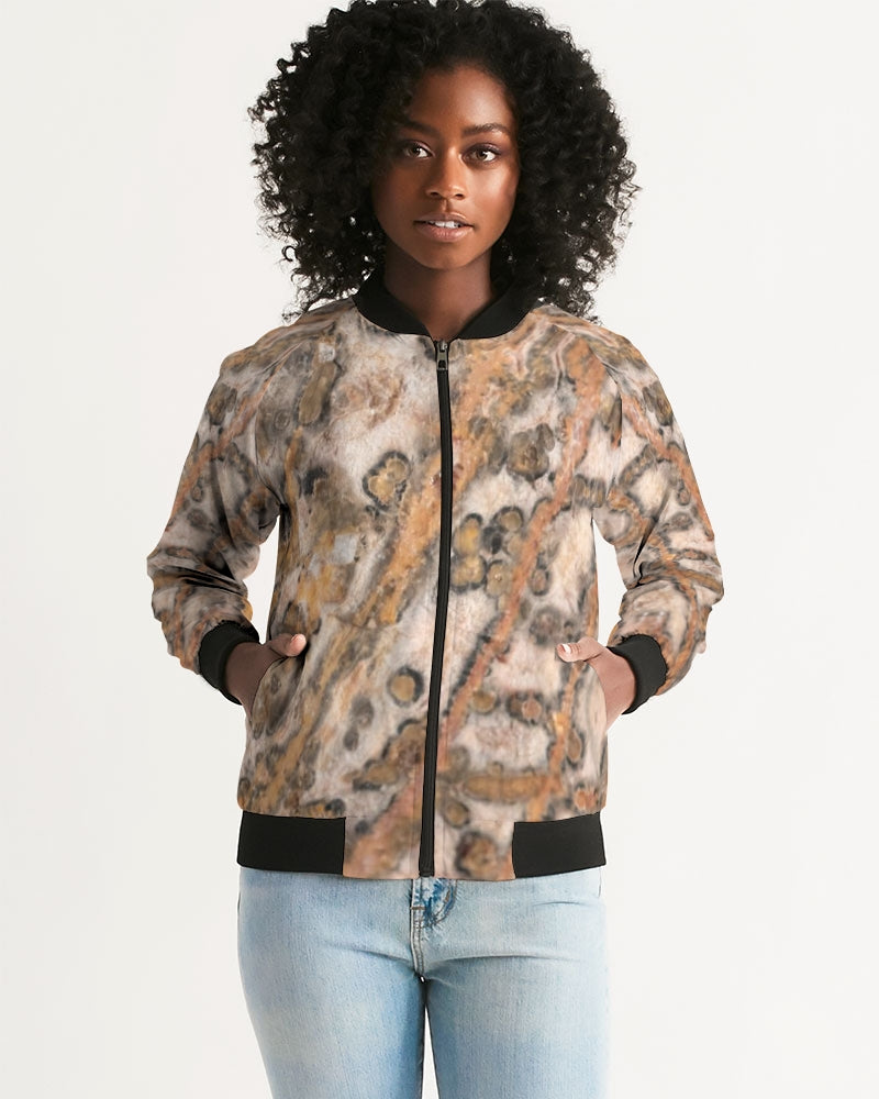 Leopard Skin Jasper Strength & Vitality Women's Bomber Jacket