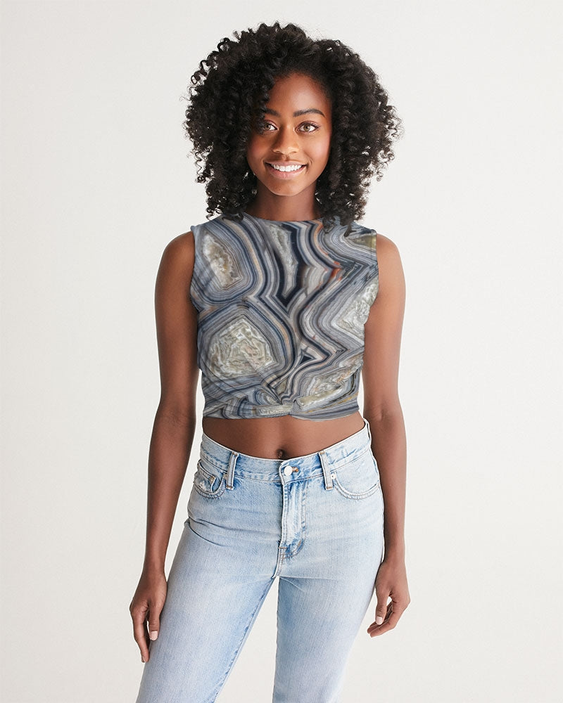 Crazy Lace Agate Optimism Twist-Front Tank