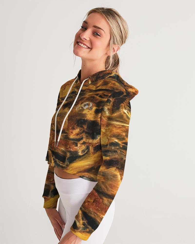 Golden Pietersite Spiritual Women's Cropped Hoodie