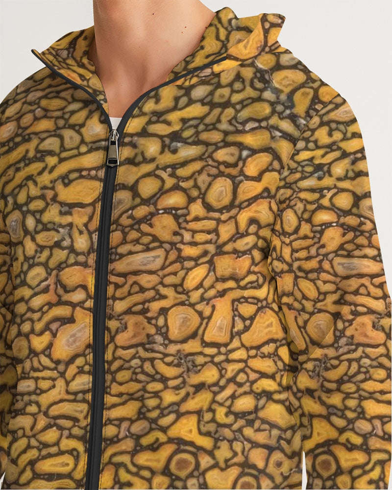 Agatized Fantasy Yellow Gembone Men's Windbreaker