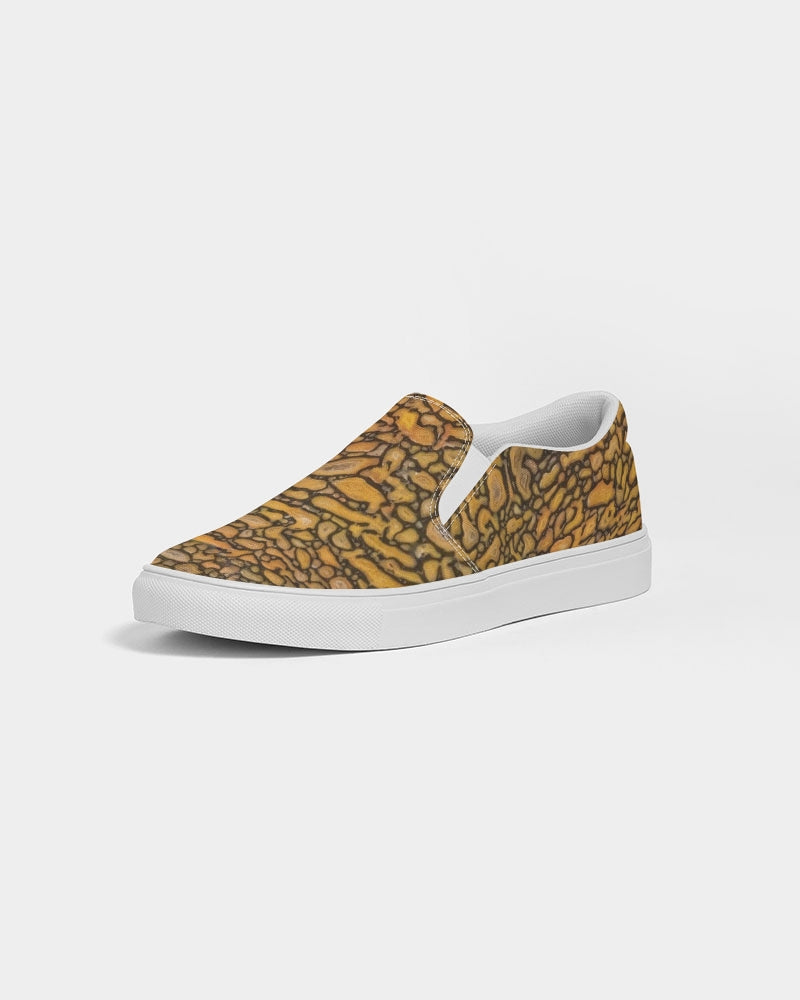 Agatized Fantasy Yellow Gembone Women's Slip-On Canvas Shoe