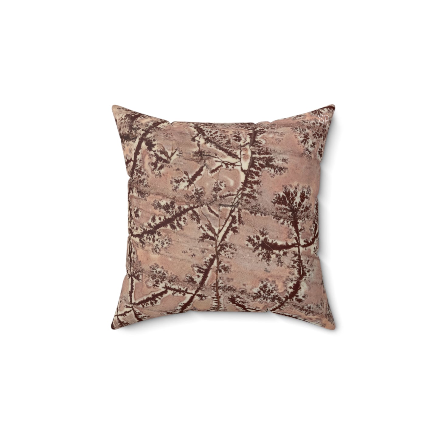 Dendritic Jasper Faux Suede Square Pillow