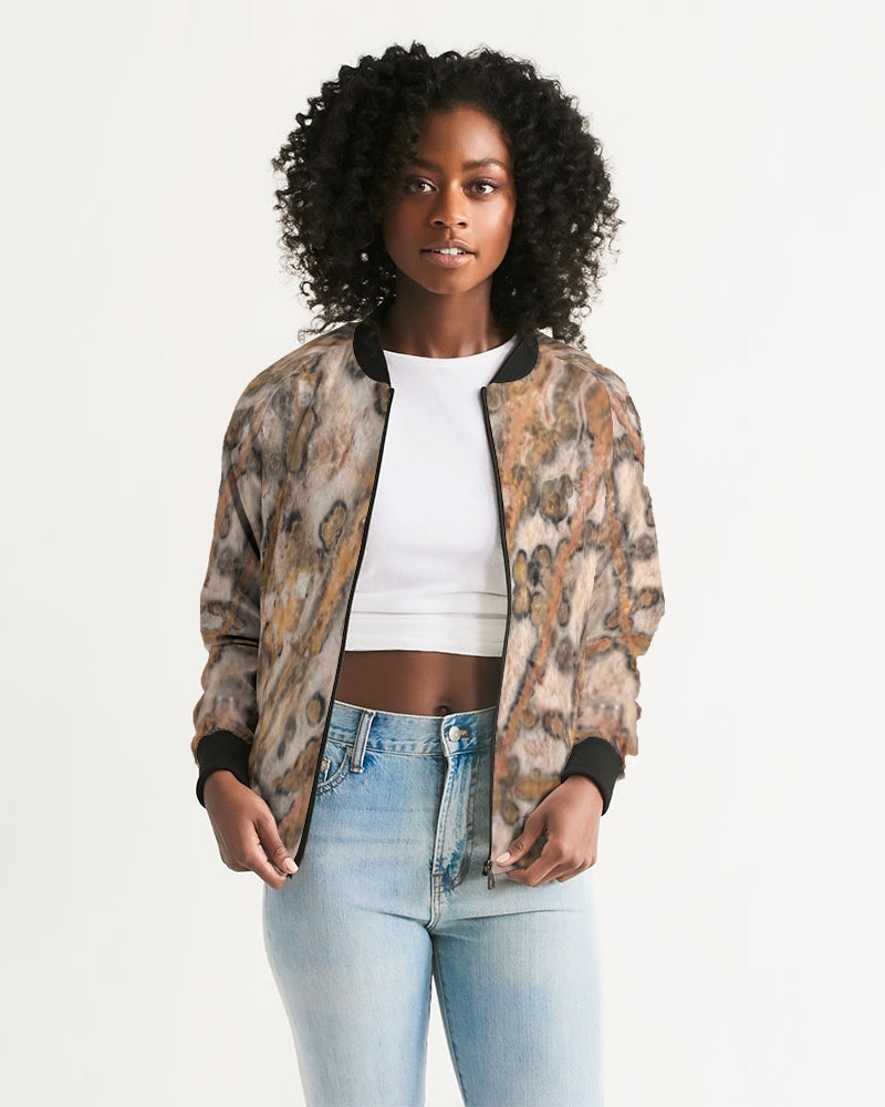 Leopard Skin Jasper Strength & Vitality Women's Bomber Jacket