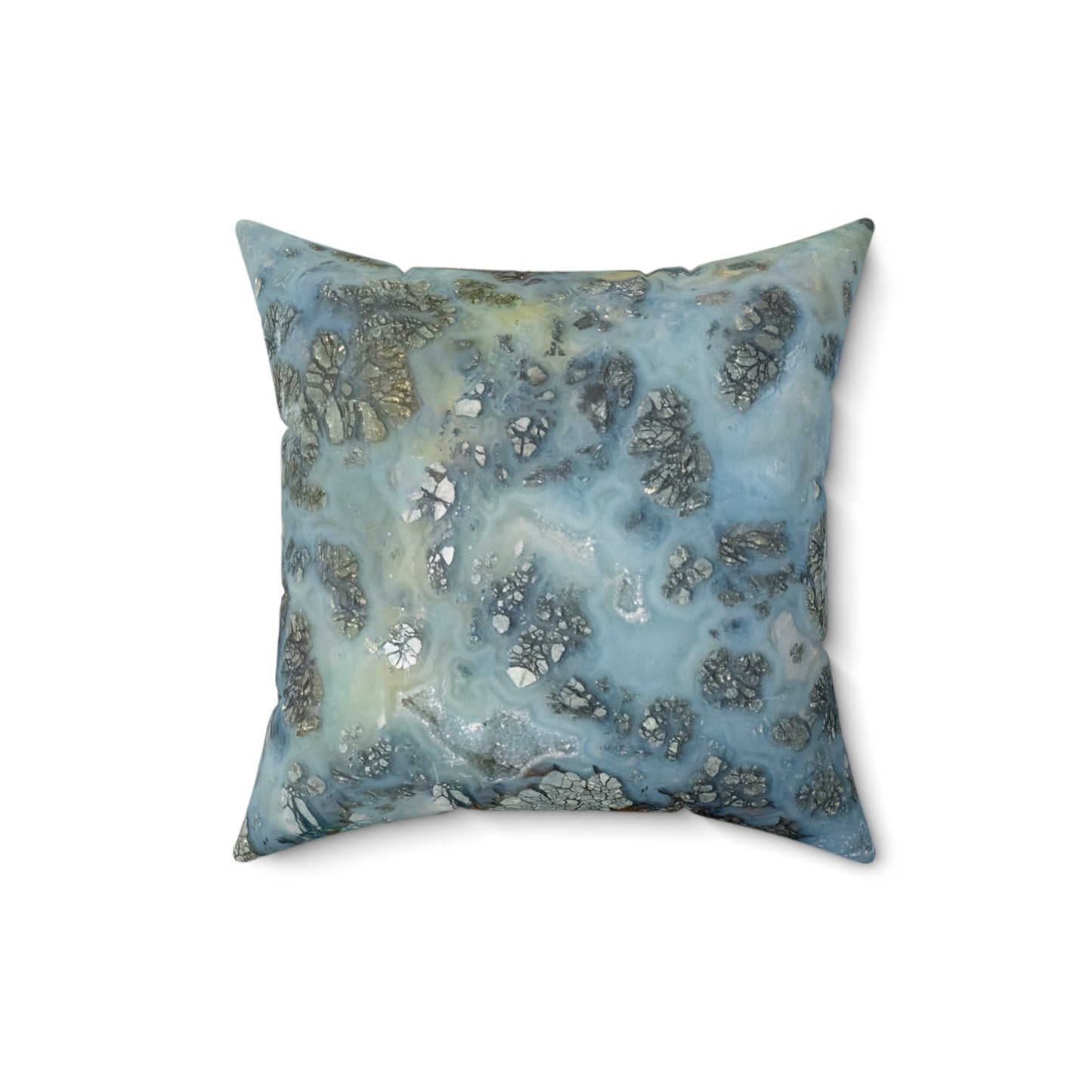 Marcasite Plume with Quartz Faux Suede Square Pillow