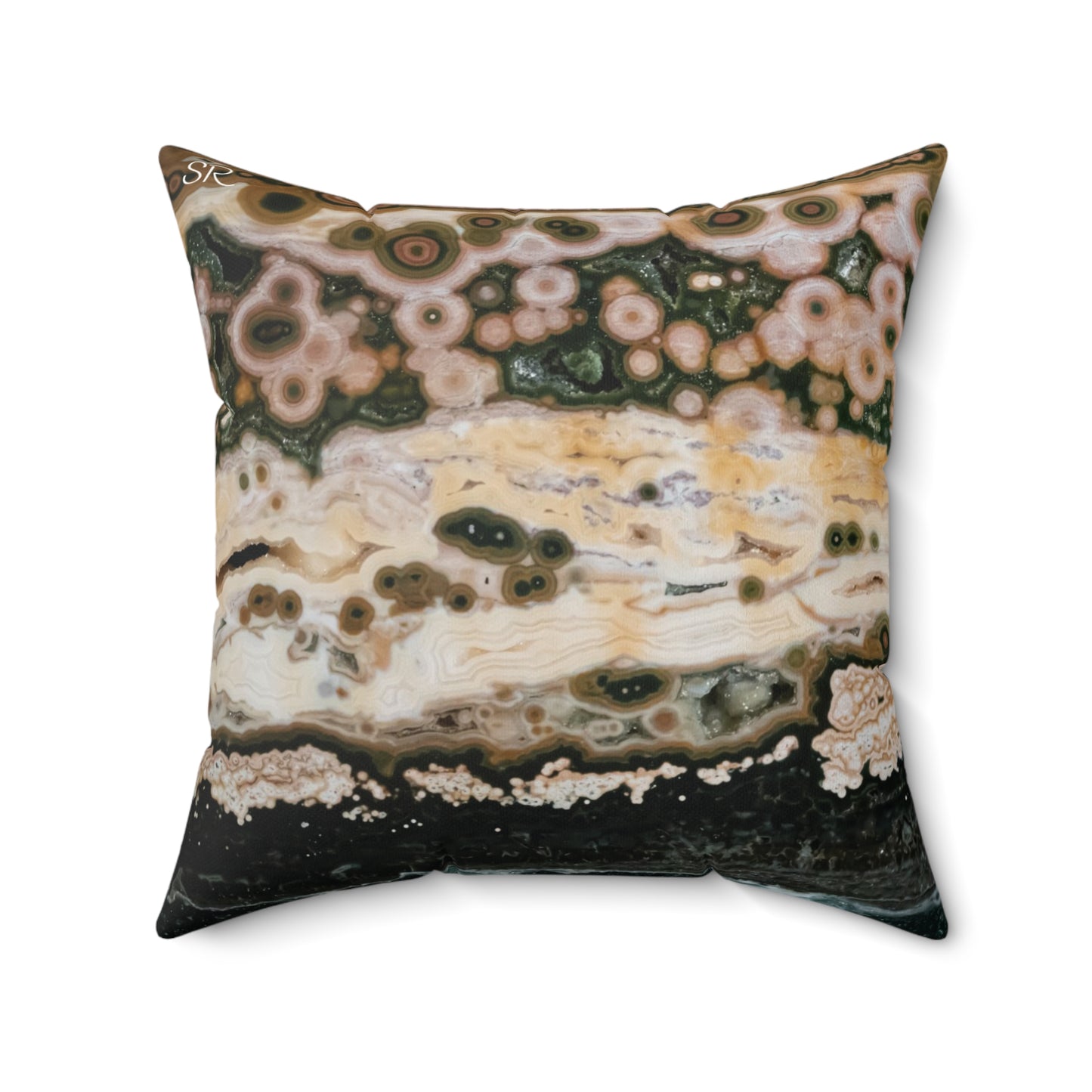 Ocean Jasper Faux Suede Square Pillow