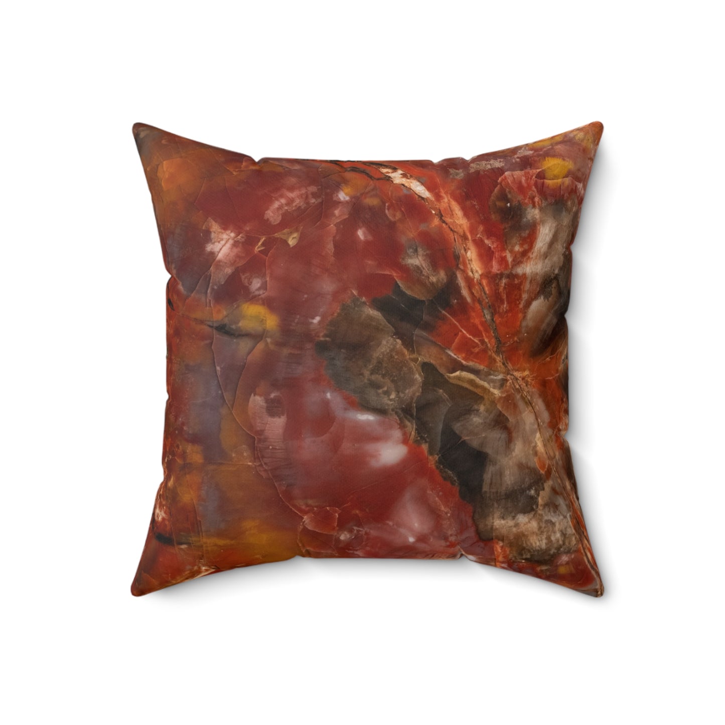 Petrified Wood Faux Suede Square Pillow