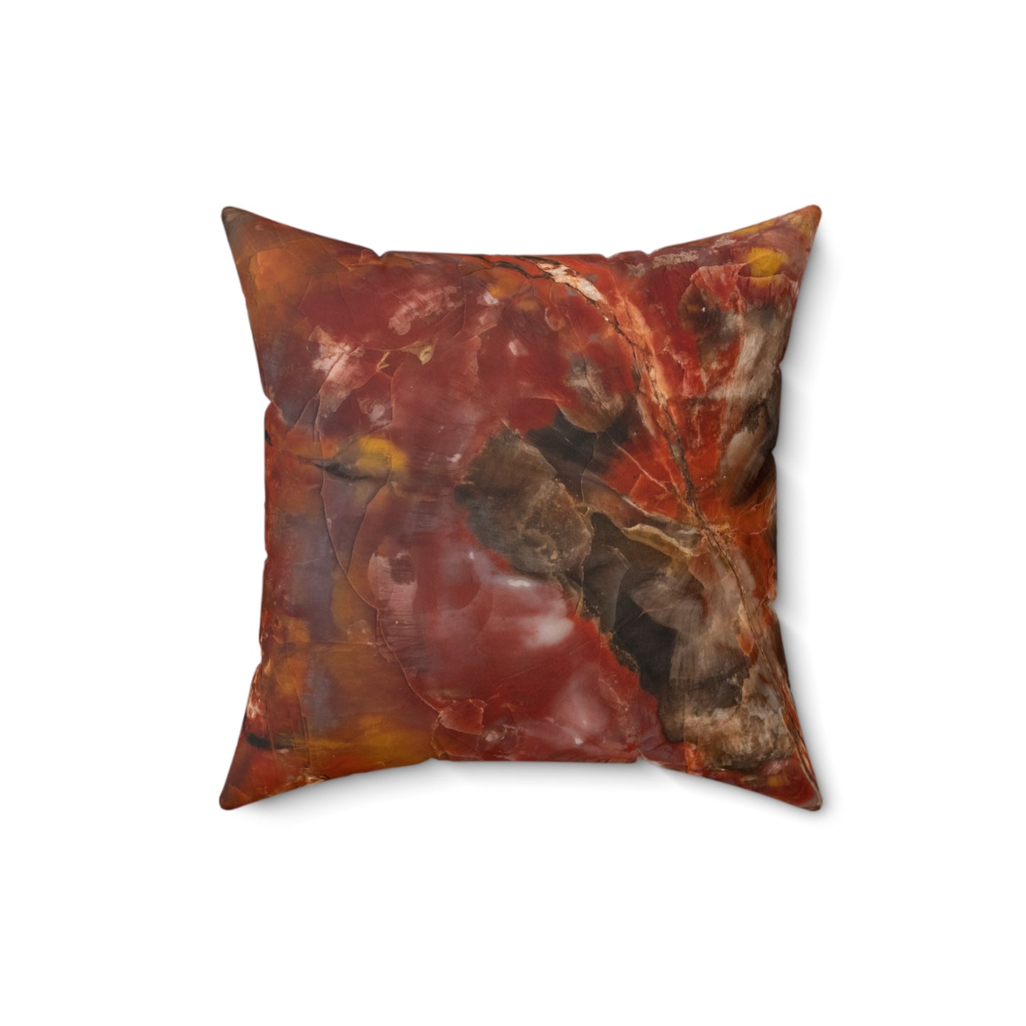 Petrified Wood Faux Suede Square Pillow