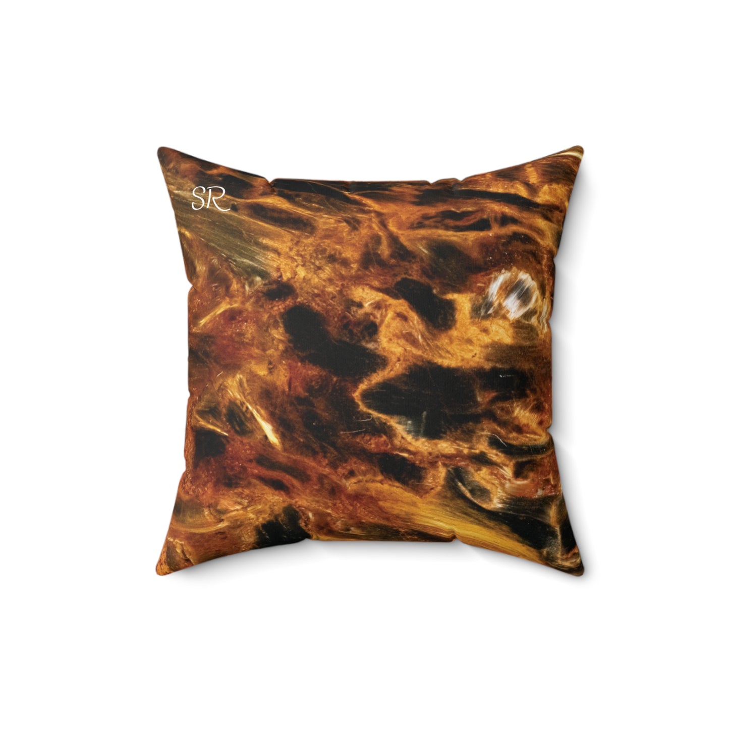 Golden Pietersite Spiritual Faux Suede Square Pillow