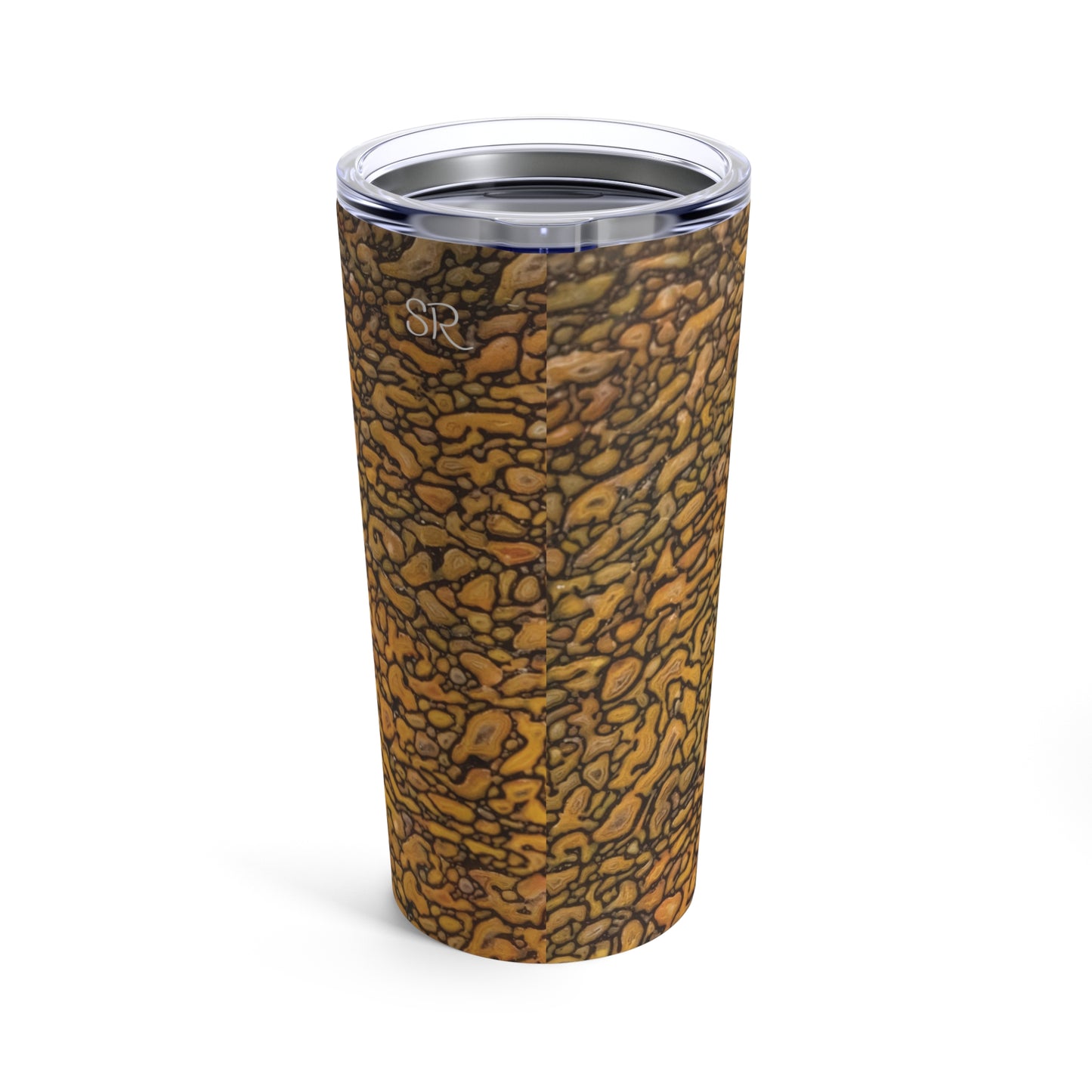 Agatized Fantasy Yellow Gembone Tumbler 20oz