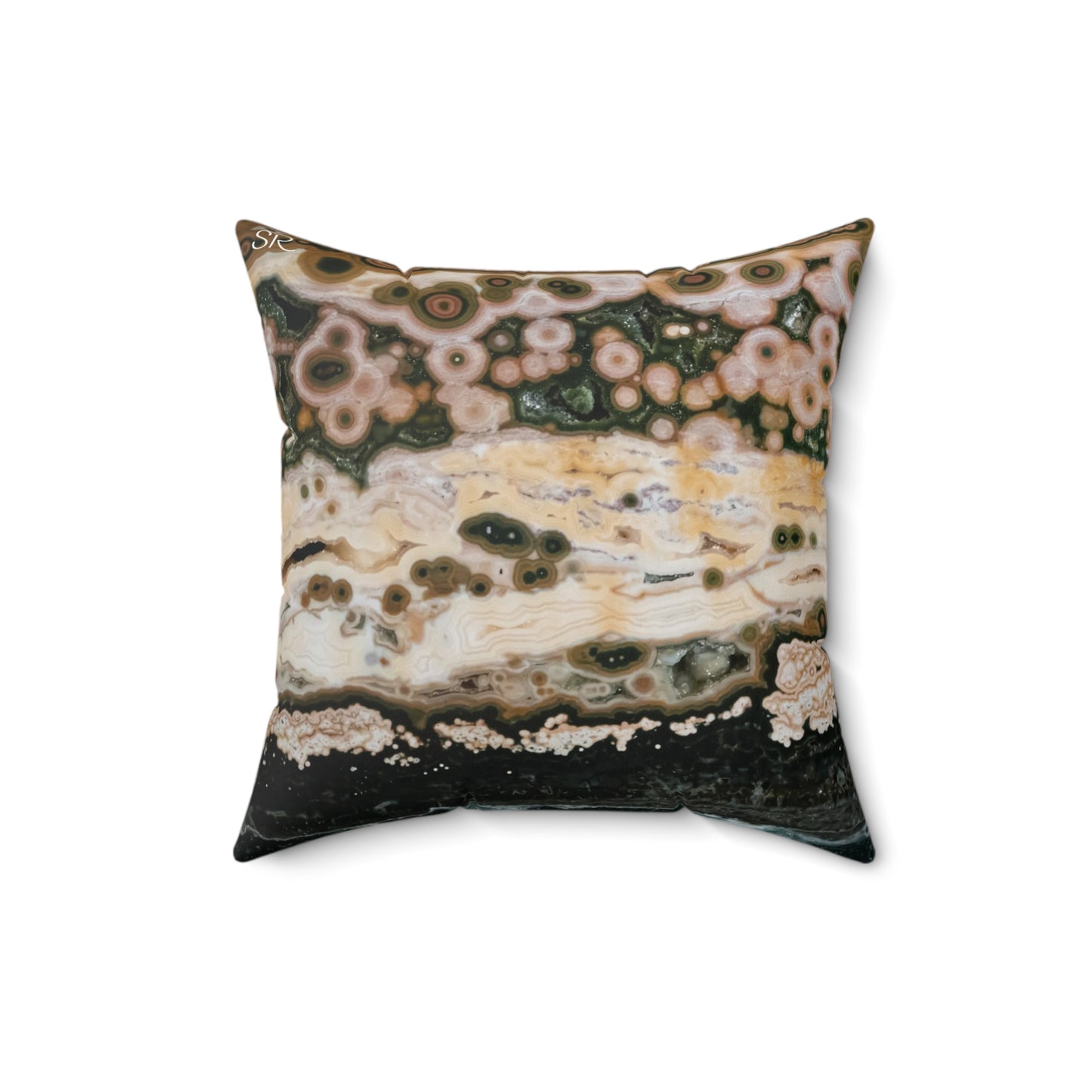 Ocean Jasper Faux Suede Square Pillow