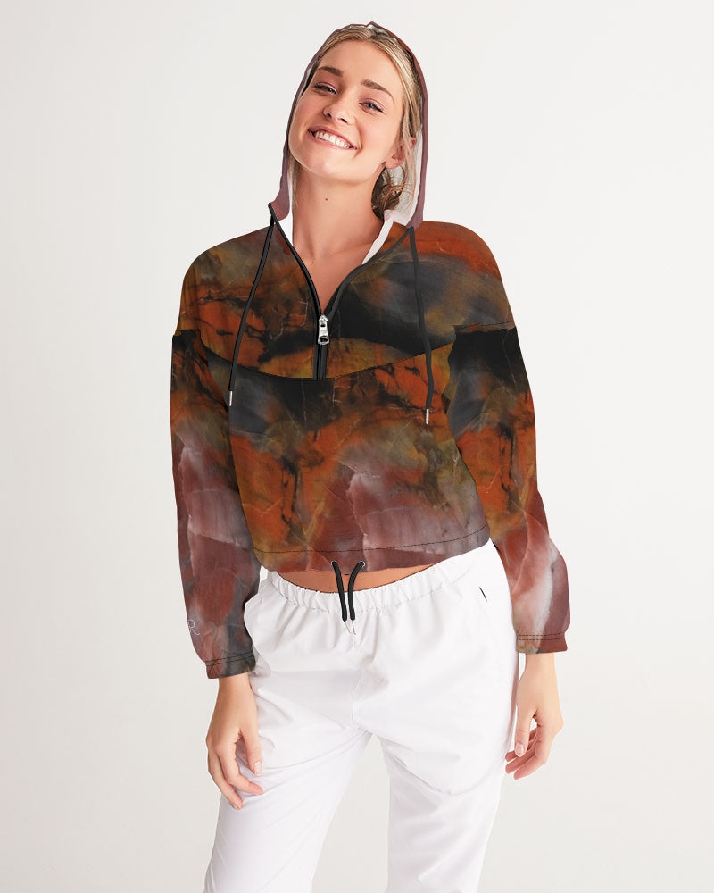 Petrified Wood Inner Transformation Women's Cropped Windbreaker