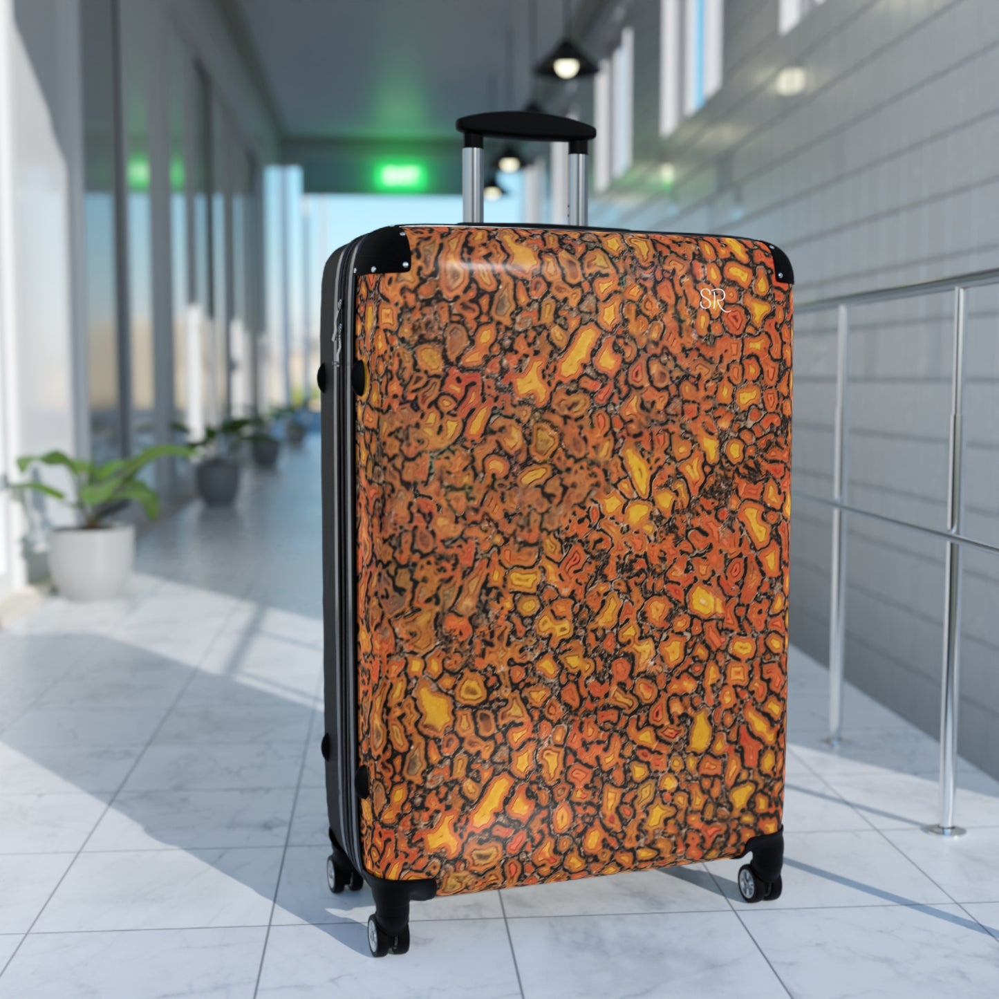 Agatized Canary Red Luggage