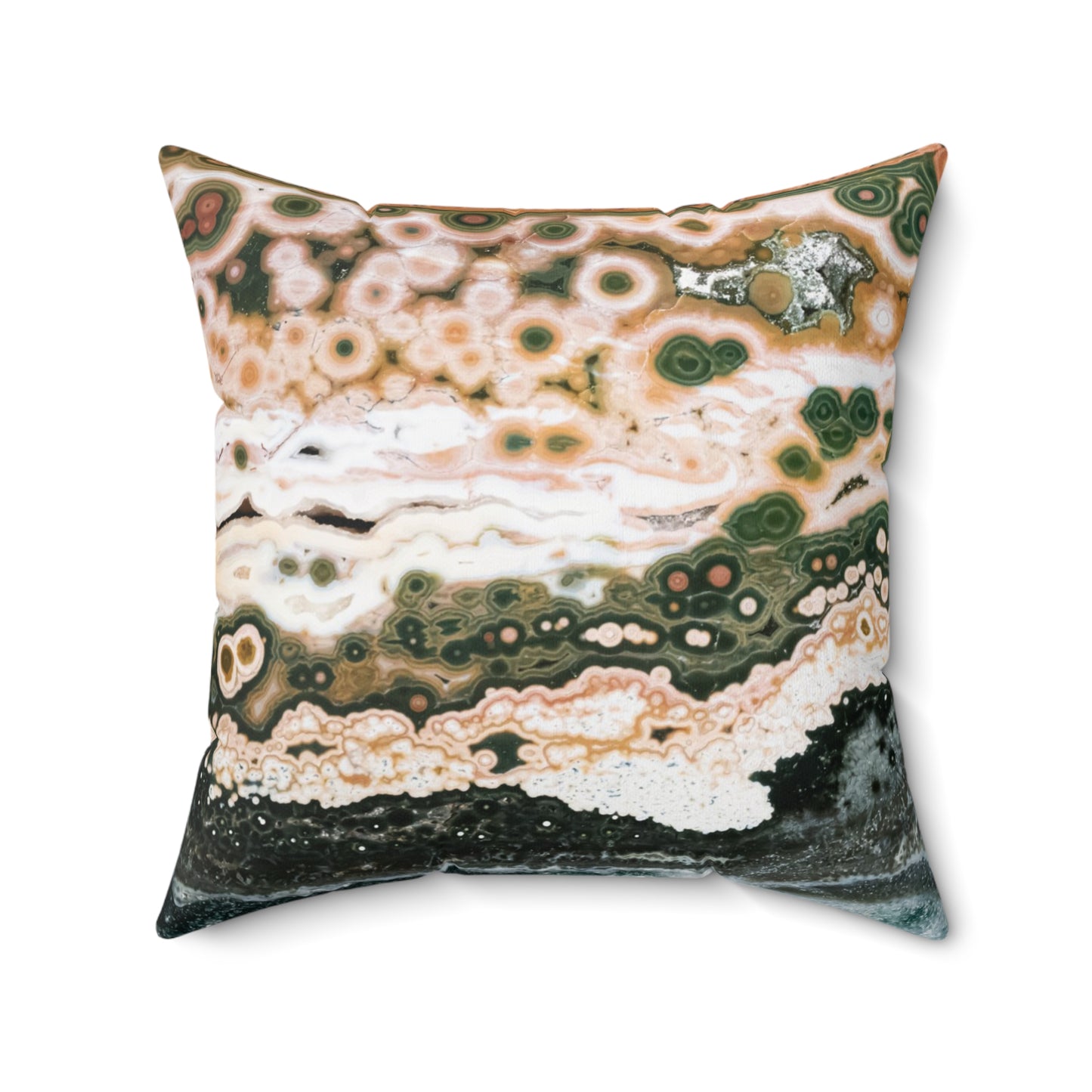 Ocean Jasper Faux Suede Square Pillow