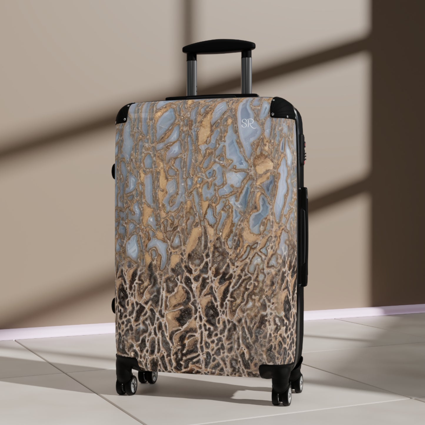 Agatized Noir & Baby Blue Gembone Luggage